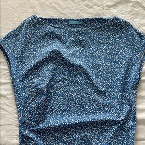 J. McLaughlin Cap Sleeve Catalina cloth rouched dress